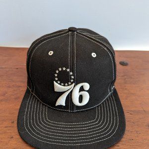 Philadelphia 76ers Mitchell & Ness Baseball Cap Flatbrim Black Hat Snapback